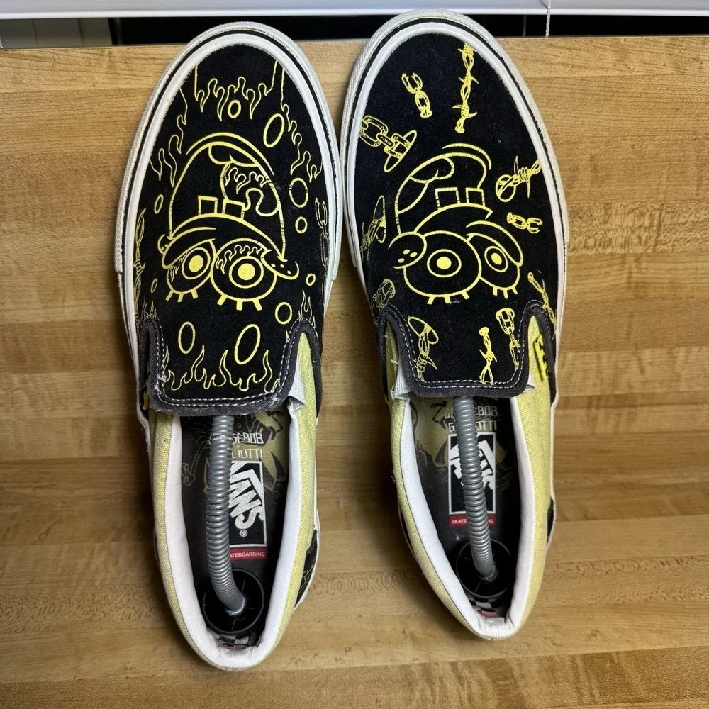Vans x Gigliotti SpongeBob SquarePants Slip On Black Yellow Men's Size 11